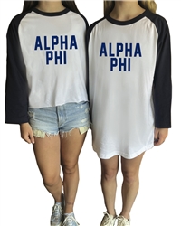 Baseball Shirt (Navy Design) -  Alpha Phi