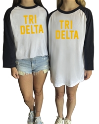 Baseball Shirt (Gold Design) -  Tri Delta