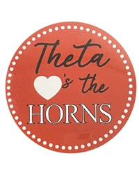 Theta B/O Loves the Horns Pin (3 inch)