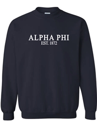 Navy Sweatshirt (Classic Style) -Alpha Phi
