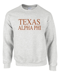 Grey Sweatshirt (Texas) - Alpha Phi
