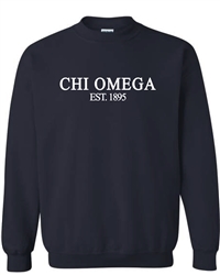 Navy Sweatshirt (Classic Style) -Chi Omega