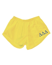 Yellow Sorority Shorts - Tri Delta (blue design)