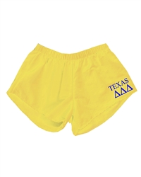 TEXAS- Yellow Shorts - Tri Delta (blue design)