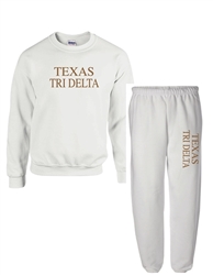 White Sweat Set (Texas Style) -Tri Delta