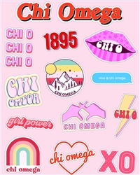 Girl Power Stickers - Chi Omega