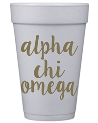 Gold Styrofoam Cups - Alpha Chi