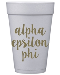 Gold Styrofoam Cups - Alpha Epsilon Phi