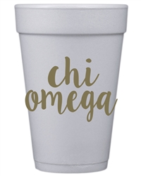 Gold Styrofoam Cups - Chi Omega