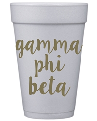 Gold Styrofoam Cups - Gamma Phi Beta