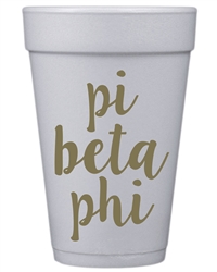Gold Styrofoam Cups - Pi Beta Phi