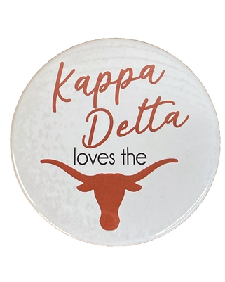 Kappa Delta White Loves the Horns Pin (3 inch)