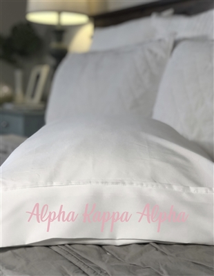Monogrammed Pillowcase - AKA (pink)