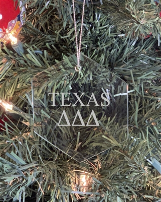 Custom Glass Ornament - TX Delta Delta Delta