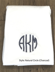 Custom White Towel - Natural Circle Style