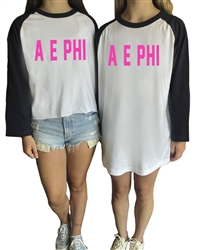 Baseball Shirt (Pink Design) -  Alpha Epsilon Phi