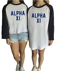 Baseball Shirt (Navy Design) -  Alpha Xi Delta