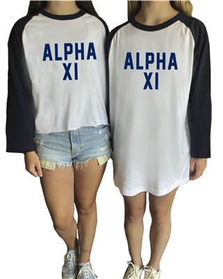 Baseball Shirt (Navy Design) -  Alpha Xi Delta