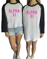 Baseball Shirt (Pink Design) -  Alpha Xi Delta