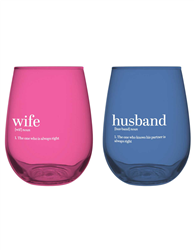 Husband & Wife Stemless Glasses
