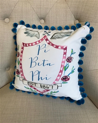 Pom Pom Pillow - Pi Phi