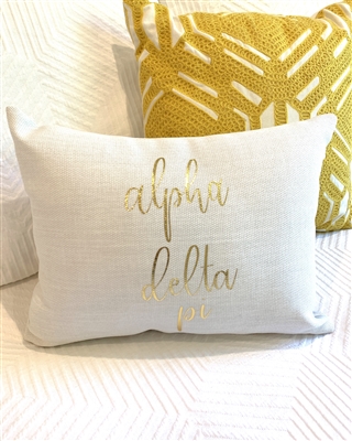 Gold Script Throw Pillow - ADPi
