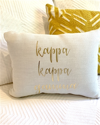 Gold Script Throw Pillow - Kappa