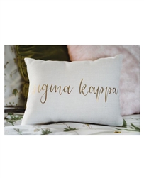 Gold Script Throw Pillow - Sigma Kappa