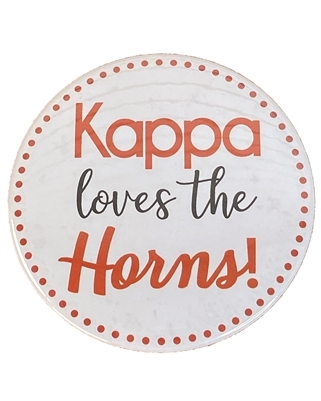 Kappa White Loves the Horns Pin (3 inch)