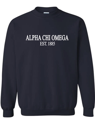 Navy Sweatshirt (Classic Style) -Alpha Chi