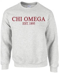 Grey Sweatshirt (Classic Style- red) -Chi Omega
