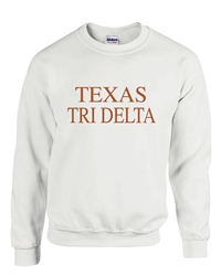 White Sweatshirt (Texas) - Tri Delta