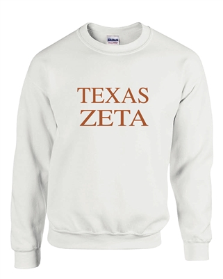 White Sweatshirt (Texas) - Zeta