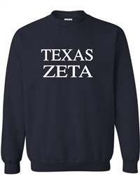 Navy Sweatshirt (Texas) - Zeta
