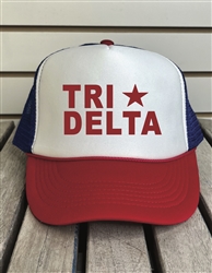 Tri Delta Red-White-Blue Trucker