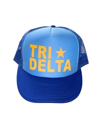 Tri Delta 2 Tone Blue with Gold Trucker