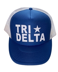 Tri Delta Royal Blue with White Trucker