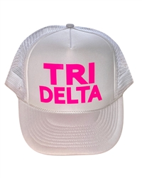 Tri Delta White with Pink Trucker