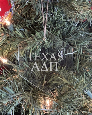 Custom Glass Ornament - TX Alpha Delta Pi