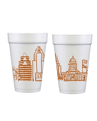 Austin Skyline Styrofoam Cups