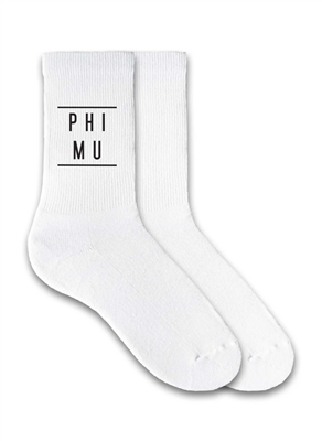 Phi Mu Crew Socks (lines)
