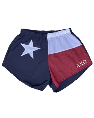 Texas Flag Sorority Shorts - Alpha Chi