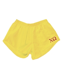 Yellow Sorority Shorts - Chi O (red design)
