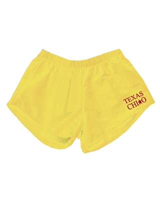 TEXAS- Yellow Shorts - Chi O (red design)