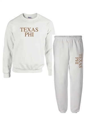 White Sweat Set (Texas Style) -AEPhi