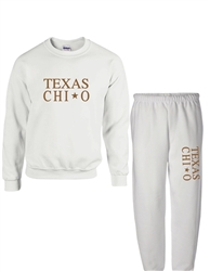 White Sweat Set (Texas Style) -Chi Omega