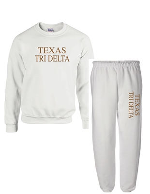 White Sweat Set (Texas Style) -Tri Delta