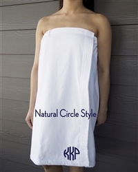 White Towel Wrap - Natural Circle