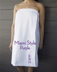 White Towel Wrap - Miami - Purple