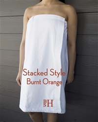 White Towel Wrap - Stacked - Burnt Orange